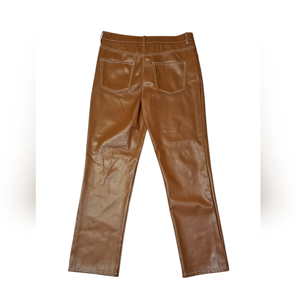 STAUD Brown Leather Pants - Picture 6 of 6
